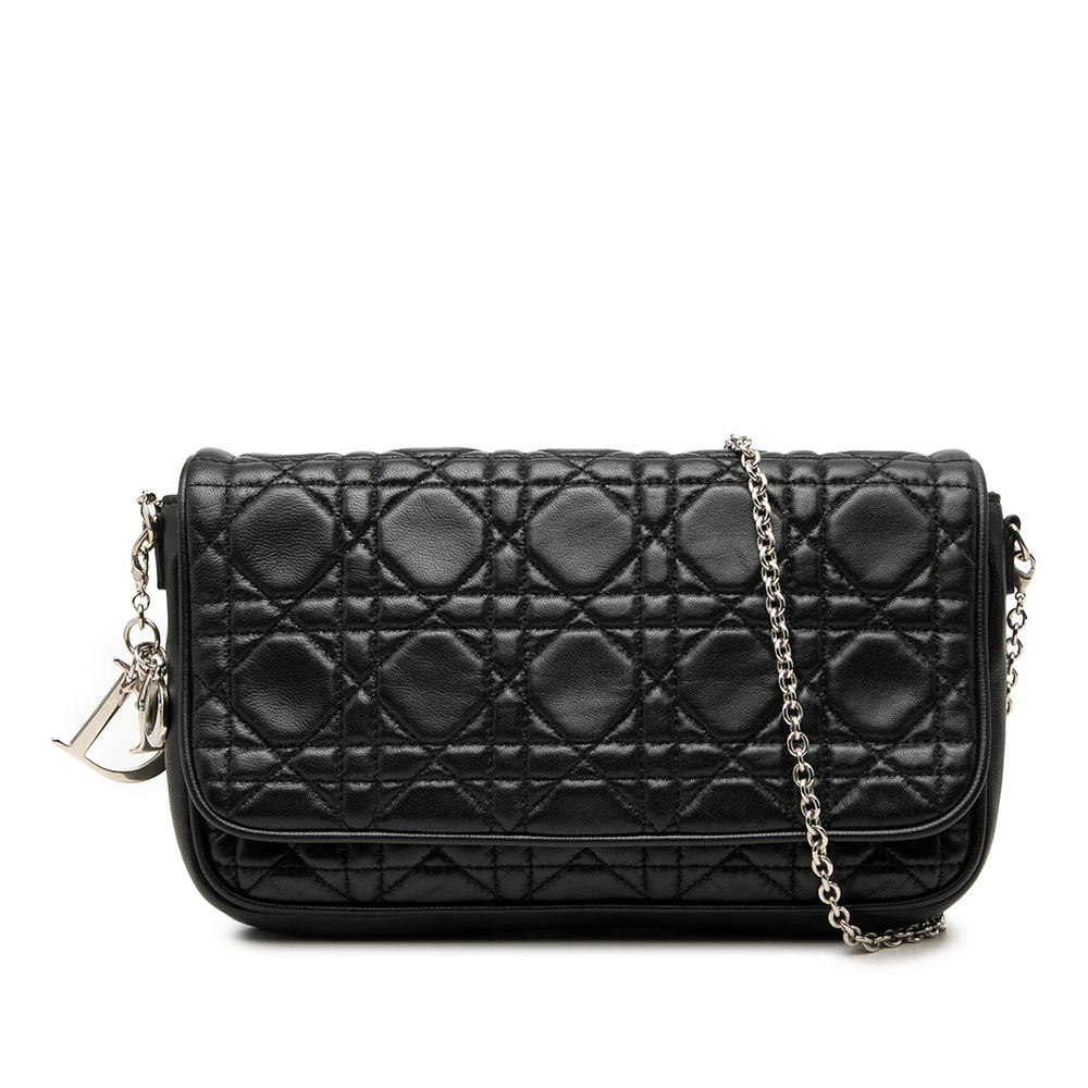 Pre-Loved Dior Lambskin Cannage Lady Dior Chain Crossbody